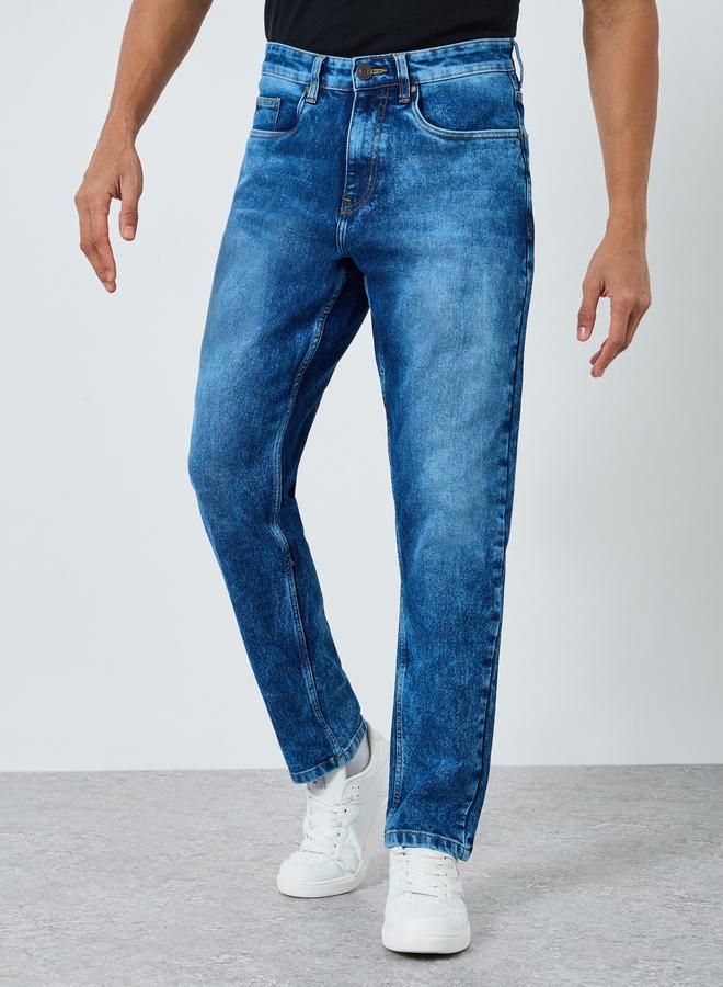 ستايلي بنطال جينز مغسول بقصة مستدقة - Image 4